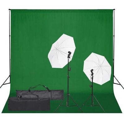 vidaXL Kit de Studio Photo avec Éclairage et Toile de Fond Lumière de Photographie Système de Fond Kit de Support de Fond Sac de Transport vidaXL Kit de Studio Photo avec Éclairage et Toile de Fond Lumière de Photographie Système de Fond Kit de Support de Fond Sac de Transport