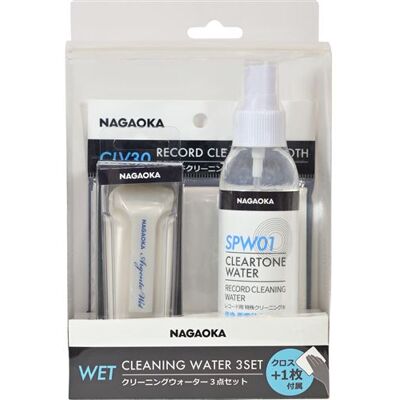 Nagaoka Platenspeler accessoire CTW-SET1 reinigingsset voor vinyl platen: Cleartone water SPW01, CLV30 doek en WCL-111 fluwelen borstel Nagaoka Platenspeler accessoire CTW-SET1 reinigingsset voor vinyl platen: Cleartone water SPW01, CLV30 doek en WCL-111 fluwelen borstel