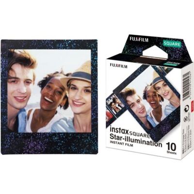 Set van 10 Fujifilm Instax Square Mono Star lichtgevende films Set van 10 Fujifilm Instax Square Mono Star lichtgevende films