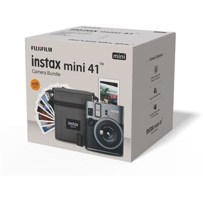 Fujifilm Instantcamera Pack Instax Mini 41™ Zwart + 1 instax™ mini-film 10 foto's + 1 hoes Fujifilm Instantcamera Pack Instax Mini 41™ Zwart + 1 instax™ mini-film 10 foto's + 1 hoes