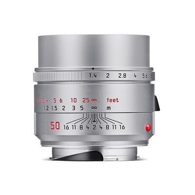 Leica Hybride lens Summilux M 50 mm f/1.4 ASPH Adonized silver afwerking Leica Hybride lens Summilux M 50 mm f/1.4 ASPH Adonized silver afwerking