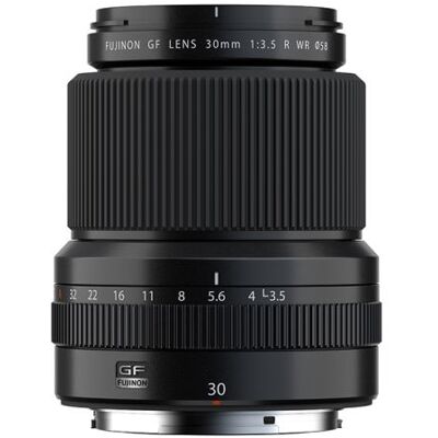 Fujifilm Fuji Hybride lens GF 30 mm f/3.5 R WR Zwart Fujifilm Fuji Hybride lens GF 30 mm f/3.5 R WR Zwart