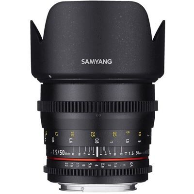 Samyang Hybride videolens VDSLR 50mm T1.5 MK2 zwart voor Sony E Samyang Hybride videolens VDSLR 50mm T1.5 MK2 zwart voor Sony E