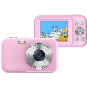 HD-digitale camera, ELVANZA mini-camera voor thuisgebruik, camera voor kinderen, draagbaar en lichtgewicht, roze HD-digitale camera, ELVANZA mini-camera voor thuisgebruik, camera voor kinderen, draagbaar en lichtgewicht, roze
