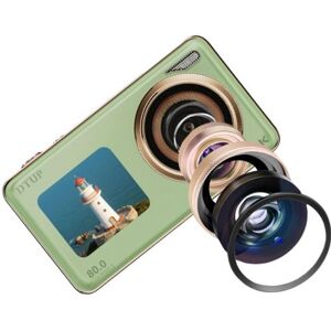 Digitale camera met dubbele CCD-lens en videofunctie, ELVANZA draagbare digitale camera, HD-camera, retro-stijl, groen Digitale camera met dubbele CCD-lens en videofunctie, ELVANZA draagbare digitale camera, HD-camera, retro-stijl, groen