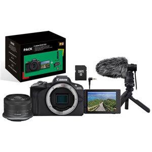 Canon Fnac Hybride camera pakket EOS R50 Zwart + RF-S 18-45 mm f/4,5-6,3 IS STM + Microfoon + Statief + Afstandsbediening + SD-kaart + Oplader Canon Fnac Hybride camera pakket EOS R50 Zwart + RF-S 18-45 mm f/4,5-6,3 IS STM + Microfoon + Statief + Afstandsbediening + SD-kaart + Oplader