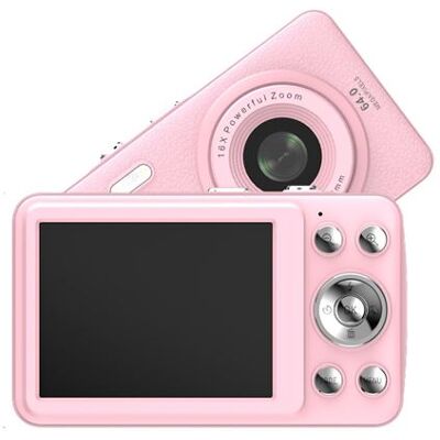 Mini-digitale camera, ELVANZA multifunctionele compactcamera, CCD-camera, foto en HD-video, roze Mini-digitale camera, ELVANZA multifunctionele compactcamera, CCD-camera, foto en HD-video, roze