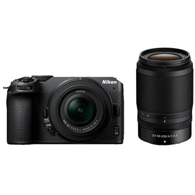 Nikon Hybride camera Z 30 Zwart + Z DX 16-50mm f/3.5-6.3 + Z DX 50-250mm f/4.5-6.3 VR Zwart Nikon Hybride camera Z 30 Zwart + Z DX 16-50mm f/3.5-6.3 + Z DX 50-250mm f/4.5-6.3 VR Zwart