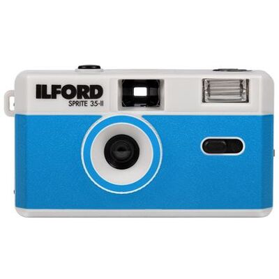 Ilford Compacte Filmcamera Sprite 35mm II Zilver en Blauw 24x36 Herbruikbaar Ilford Compacte Filmcamera Sprite 35mm II Zilver en Blauw 24x36 Herbruikbaar