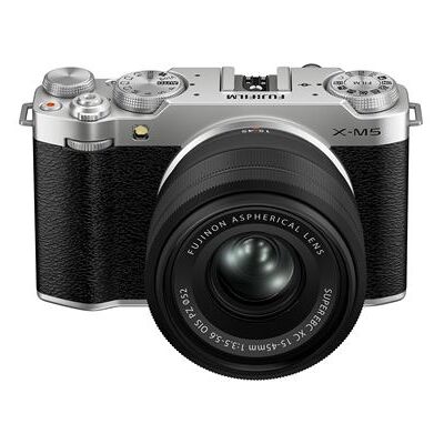 Fujifilm Hybride camera X-M5 Zwart en Zilver + 15-45 mm lens Fujifilm Hybride camera X-M5 Zwart en Zilver + 15-45 mm lens