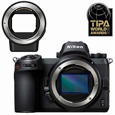 Nikon Z6 Hybride Behuizing Zwart + Adapterring voor Nikkor F Lens Nikon Z6 Hybride Behuizing Zwart + Adapterring voor Nikkor F Lens