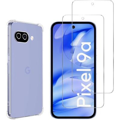Schokbestendig hoesje voor Google Pixel 9a en 2 Screenprotector van gehard glas Phonillico® Schokbestendig hoesje voor Google Pixel 9a en 2 Screenprotector van gehard glas Phonillico®