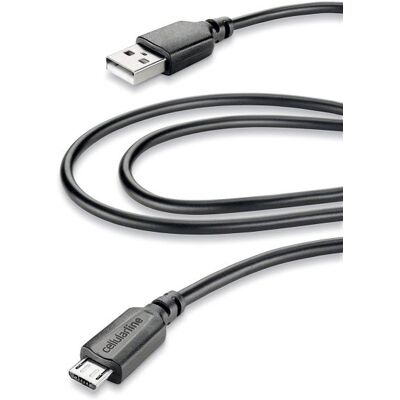 Cellular Line - USB-kabel - micro-USB type B (M) naar USB (M) - USB 2.0 - 2 m - zwart Cellular Line - USB-kabel - micro-USB type B (M) naar USB (M) - USB 2.0 - 2 m - zwart