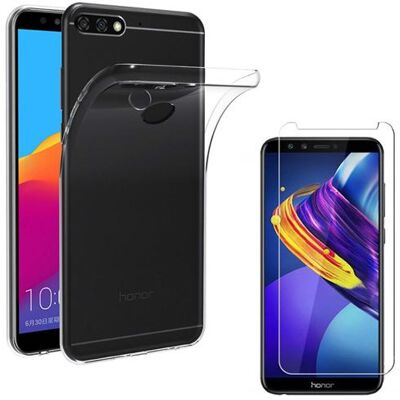 Hoesje voor HUAWEI HONOR 7C + gehard glas displaybeschermfolie - transparant siliconen TPU gel hoes zachte bescherming ultradun fijn slank lichtgewicht anti-schokbestendig - krasbestendig beschermglas zonder luchtbellen 9H hardheid Phonillico® Hoesje voor HUAWEI HONOR 7C + gehard glas displaybeschermfolie - transparant siliconen TPU gel hoes zachte bescherming ultradun fijn slank lichtgewicht anti-schokbestendig - krasbestendig beschermglas zonder luchtbellen 9H hardheid Phonillico®