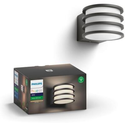 Philips Hue Lucca Buiten Muurlamp Antraciet 9.5W Philips Hue Lucca Buiten Muurlamp Antraciet 9.5W