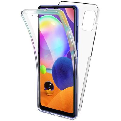 Case voor Samsung Galaxy A31 - Transparant Volledige siliconen TPU Gelbescherming 2 In elkaar grijpende delen voor en achter Phonillico® Case voor Samsung Galaxy A31 - Transparant Volledige siliconen TPU Gelbescherming 2 In elkaar grijpende delen voor en achter Phonillico®
