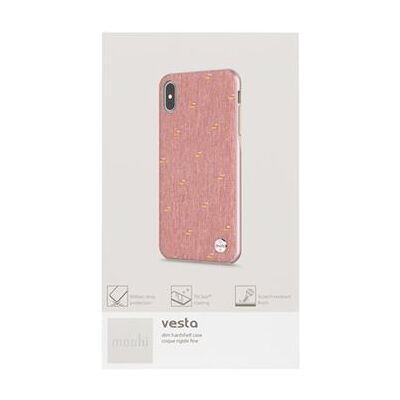 Moshi Vesta - Achterzijde behuizing voor mobiele telefoon - textiel - macaron-roze - voor Apple iPhone XS Max Moshi Vesta - Achterzijde behuizing voor mobiele telefoon - textiel - macaron-roze - voor Apple iPhone XS Max