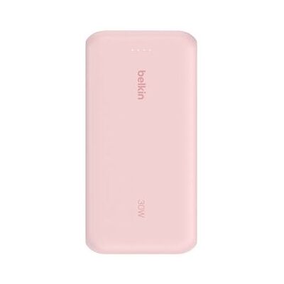 Belkin BoostCharge - Mobiele oplader - met geïntegreerde kabel - 20000 mAh - 30 watt - PD - 3 uitgangsaansluitingen (2x USB-C, USB) - MFI-gecertificeerd - roze Belkin BoostCharge - Mobiele oplader - met geïntegreerde kabel - 20000 mAh - 30 watt - PD - 3 uitgangsaansluitingen (2x USB-C, USB) - MFI-gecertificeerd - roze