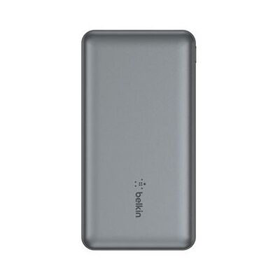 Belkin BoostCharge - Mobiele oplader - 10000 mAh - 15 watt - 3 A - 3 uitgangsaansluitingen (2 x USB, USB-C) - op kabel: USB-C - spacegrijs Belkin BoostCharge - Mobiele oplader - 10000 mAh - 15 watt - 3 A - 3 uitgangsaansluitingen (2 x USB, USB-C) - op kabel: USB-C - spacegrijs