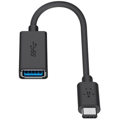 Belkin 3.0 USB-C to USB-A Adapter - USB-adapter - 24 pin USB-C (M) omkeerbaar naar USB type A (V) - USB 3.0 - 3 A - zwart Belkin 3.0 USB-C to USB-A Adapter - USB-adapter - 24 pin USB-C (M) omkeerbaar naar USB type A (V) - USB 3.0 - 3 A - zwart
