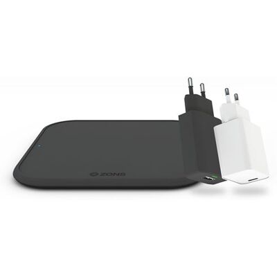 Zens Inductiepad Set Zwart + USB-A Oplader + 18W USB-C Oplader Zens Inductiepad Set Zwart + USB-A Oplader + 18W USB-C Oplader