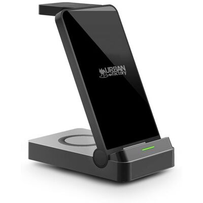 Urban Factory Powee Pro 3-in-1 oplader met standaardfunctie voor smartphone Smartwatch en 22,5 W hoofdtelefoon Zwart Urban Factory Powee Pro 3-in-1 oplader met standaardfunctie voor smartphone Smartwatch en 22,5 W hoofdtelefoon Zwart