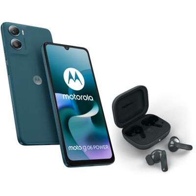 Motorola Pack Smartphone Moto G06 Power 6.88" Dubbel nano SIM 256 Go Blauw + Oortjes Motorola Buds Bass Dark shadow Motorola Pack Smartphone Moto G06 Power 6.88" Dubbel nano SIM 256 Go Blauw + Oortjes Motorola Buds Bass Dark shadow