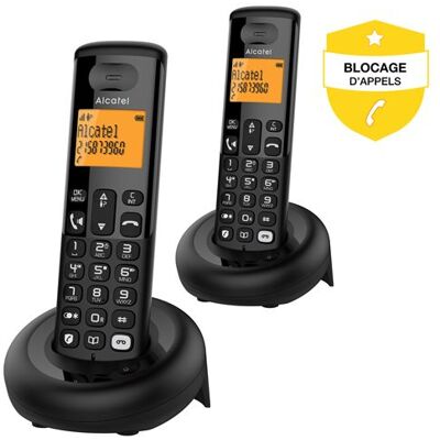 Alcatel Draadloze Telefoon E260 S-Voice Duo met Antwoordapparaat en Blokkeerfunctie Zwart Alcatel Draadloze Telefoon E260 S-Voice Duo met Antwoordapparaat en Blokkeerfunctie Zwart