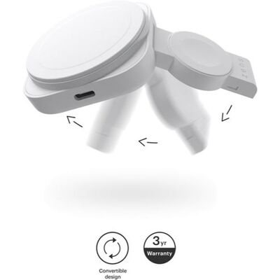 ZENS 2-in-1 - Draadloos oplaadstation - 2-in-1 MagSafe + Watch - 20 watt - op kabel: USB-C - wit - voor Apple AirPods with MagSafe Charging Case; AirPods Pro; iPhone 12, 13, 14 ZENS 2-in-1 - Draadloos oplaadstation - 2-in-1 MagSafe + Watch - 20 watt - op kabel: USB-C - wit - voor Apple AirPods with MagSafe Charging Case; AirPods Pro; iPhone 12, 13, 14