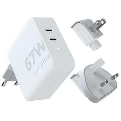 Xtorm 67W GaN-Ultra voedingsadapter met reisadapters + 100W 2m USB-C PD-kabel wit Xtorm 67W GaN-Ultra voedingsadapter met reisadapters + 100W 2m USB-C PD-kabel wit