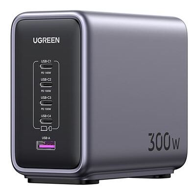 UGREEN Bureau-oplaadstation 300 W + netsnoer + USB-C-kabel Grijs geanodiseerd UGREEN Bureau-oplaadstation 300 W + netsnoer + USB-C-kabel Grijs geanodiseerd