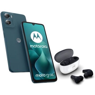 Motorola Pack Smartphone Moto G06 6.88" Dubbel nano SIM 64 Go Blauw + Oortjes Motorola Buds 2 Carbon Wit en Zwart Motorola Pack Smartphone Moto G06 6.88" Dubbel nano SIM 64 Go Blauw + Oortjes Motorola Buds 2 Carbon Wit en Zwart