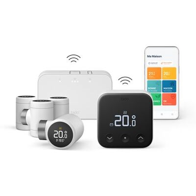 Tado Draadloze Thermostaat Startset X Zwart/wit + 4 Thermostaatkoppen Tado Draadloze Thermostaat Startset X Zwart/wit + 4 Thermostaatkoppen