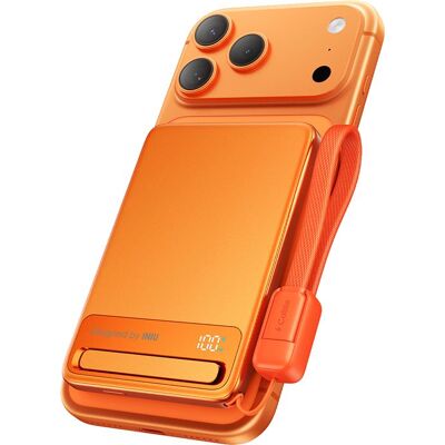 Iniu Powerbank 25 W MagPro Slim Magnet QI2.2 met USB Type-C-kabel 10.000 mAh Oranje Iniu Powerbank 25 W MagPro Slim Magnet QI2.2 met USB Type-C-kabel 10.000 mAh Oranje