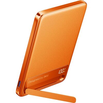 Iniu Powerbank 15 W MagPro Slim Magnet QI2 met USB Type-C-kabel 5000 mAh Oranje Iniu Powerbank 15 W MagPro Slim Magnet QI2 met USB Type-C-kabel 5000 mAh Oranje