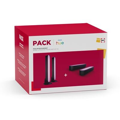 Philips Hue Philips Entertainmentpakket met 4 lichtstrips Hue Play Zwart Philips Hue Philips Entertainmentpakket met 4 lichtstrips Hue Play Zwart