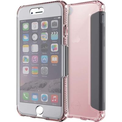 Roze en transparante Itskins Spectra folio tas voor iPhone 6, 6s, 7 en 8 Roze en transparante Itskins Spectra folio tas voor iPhone 6, 6s, 7 en 8