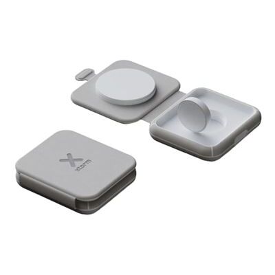 Xtorm Draadloze reislader 2 in 1 MagSafe grijs Xtorm Draadloze reislader 2 in 1 MagSafe grijs