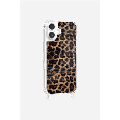 La Coque Francaise Bedrukte Hoes MagSafe Luipaard Bruin met ring voor iPhone 16 La Coque Francaise Bedrukte Hoes MagSafe Luipaard Bruin met ring voor iPhone 16