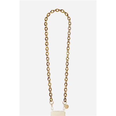 La Coque Francaise Telefoonketting Cassy schildpad 120 cm Bruin La Coque Francaise Telefoonketting Cassy schildpad 120 cm Bruin
