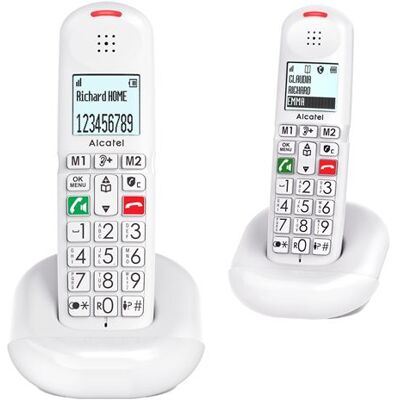 Alcatel Set van 2 Draadloze telefoons XL685 Duo Wit Alcatel Set van 2 Draadloze telefoons XL685 Duo Wit