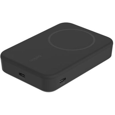 Belkin BoostCharge Pro - Draadloze voedingsbank - magnetisch met Qi2 - 10000 mAh - 15 watt - Fast Charge, PD - 2 uitgangsaansluitingen (magnetisch, USB-C) - op kabel: USB-C - zwart - voor Apple iPhone 12, 13, 14, 15 Belkin BoostCharge Pro - Draadloze voedingsbank - magnetisch met Qi2 - 10000 mAh - 15 watt - Fast Charge, PD - 2 uitgangsaansluitingen (magnetisch, USB-C) - op kabel: USB-C - zwart - voor Apple iPhone 12, 13, 14, 15