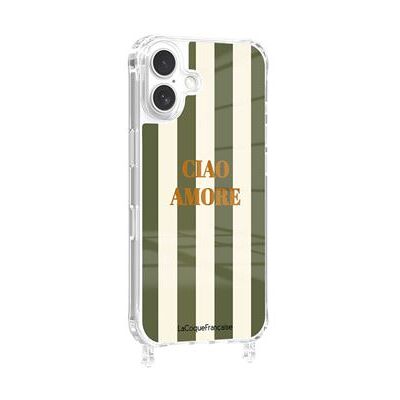 La Coque Francaise La Coque Française Bedrukte hoes MagSafe Ciao Amore met ring Kaki voor iPhone 17 La Coque Francaise La Coque Française Bedrukte hoes MagSafe Ciao Amore met ring Kaki voor iPhone 17