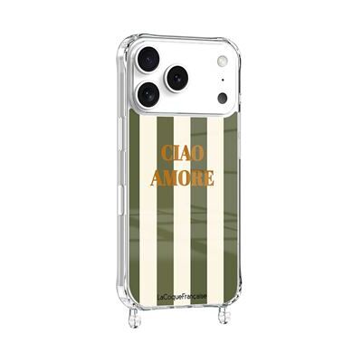 La Coque Francaise La Coque Française Bedrukt hoesje MagSafe Ciao Amore met ring kaki voor iPhone 17 Pro Max La Coque Francaise La Coque Française Bedrukt hoesje MagSafe Ciao Amore met ring kaki voor iPhone 17 Pro Max