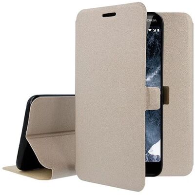 Nokia Slim Flip Cover - Flip cover voor mobiele telefoon - ecoleer - beige - voor Nokia 5.1 Nokia Slim Flip Cover - Flip cover voor mobiele telefoon - ecoleer - beige - voor Nokia 5.1
