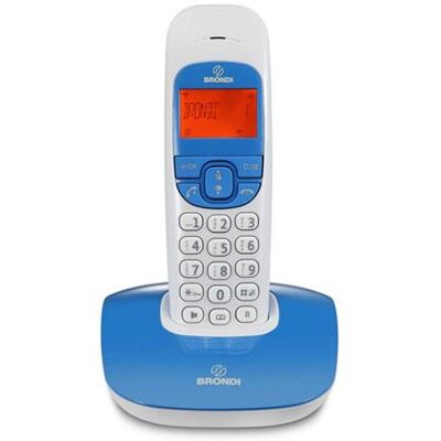 Brondi NICE - Snoerloze telefoon met nummerherkenning - DECT\GAP - wit, blauw Brondi NICE - Snoerloze telefoon met nummerherkenning - DECT\GAP - wit, blauw