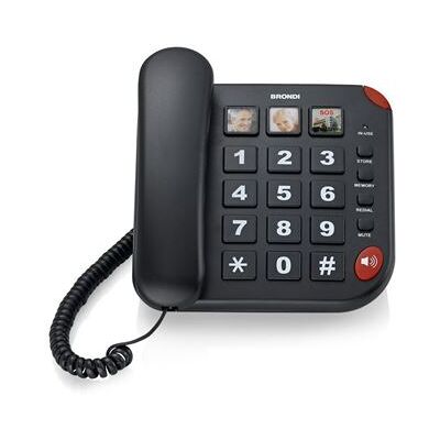 Brondi BRAVO 15 - Telefoon met snoer - zwart Brondi BRAVO 15 - Telefoon met snoer - zwart