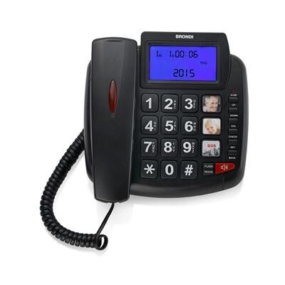 Brondi BRAVO 90 LCD - Telefoon met snoer - zwart Brondi BRAVO 90 LCD - Telefoon met snoer - zwart