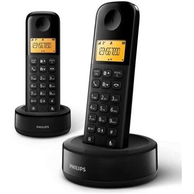 Philips D1602B - Snoerloze telefoon met nummerherkenning - DECT\GAP + extra handset Philips D1602B - Snoerloze telefoon met nummerherkenning - DECT\GAP + extra handset