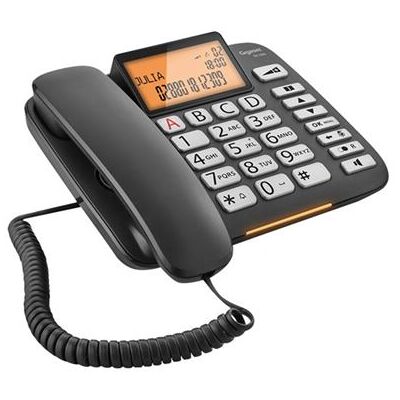 Gigaset DL580 - Telefoon met snoer met nummerherkenning - zwart Gigaset DL580 - Telefoon met snoer met nummerherkenning - zwart